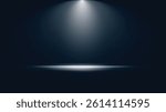 Spotlight background. Glowing light effect. Empty room with spotlight. Vector