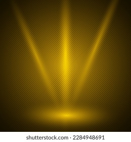 spotlight background with golden yellow light