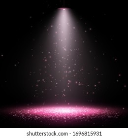 Spotlight background. Promotion design template. Vector illustration.