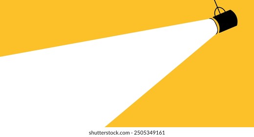 Spotlight Banner Vektor gelber Hintergrund Business Design Büro Konzept. Spotlight Innenbanner