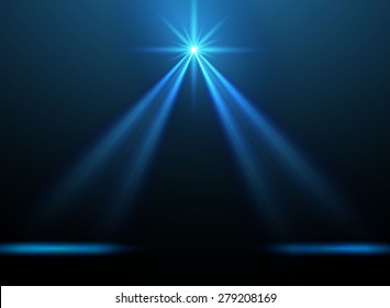 Spotlight. Beam design. Vector illustration