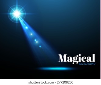 Spotlight. Beam design. Vector illustration