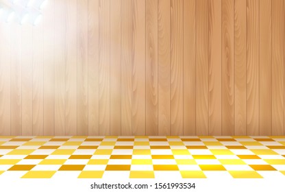 Spotlight Blank Wooden Studio Room Background Stock Vector (Royalty