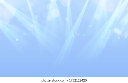 Spotlight blue on transparent background. Poster for concert show