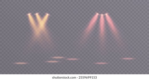 Spotlight bright glow, spotlight effect for stage, presentation, sport event. For web design and illustration.