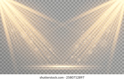 Spotlight for concert lighting. Bright light source, today's graphics.