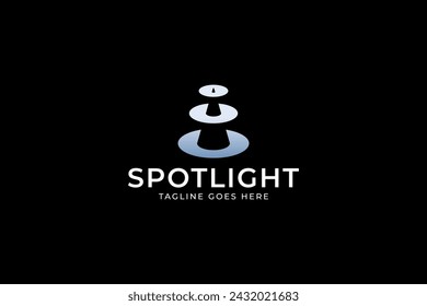 spotlight cone negative space logo design for industrial professional company business