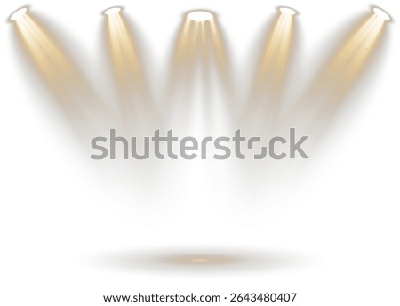 Spotlight cuts through silent stage air. Projector beam glows over velvet platform. Bright ray descends on darkened backdrop. Studio flare flickers with ambient shimmer. 