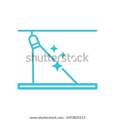 Spotlight, Dance podium icon. Isolated on white background. Blue icon