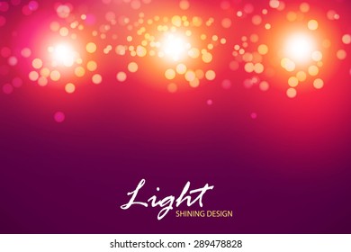 Spotlight design. Shining bokeh background for your identity design. Vector illustration