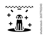 spotlight dog competition show glyph icon vector. spotlight dog competition show sign. isolated symbol illustration