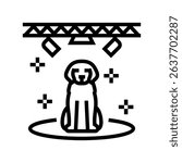 spotlight dog competition show line icon vector. spotlight dog competition show sign. isolated contour symbol black illustration