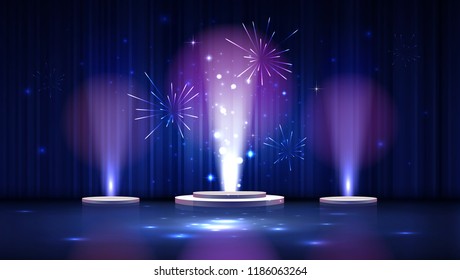 spotlight effect blue scene background