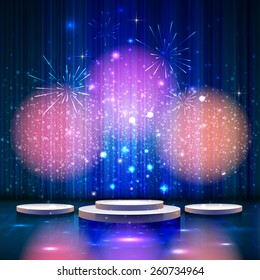 spotlight effect blue scene background 