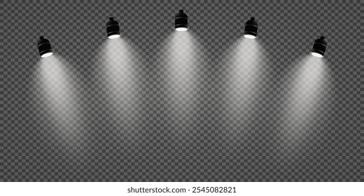 Spotlight effect. For lighting scenes. On a transparent background. EPS 10.