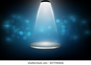 Spotlight effect scene background. Podium. Vector illustration.