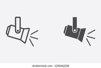 Spotlight filled and outline vector icon sign symbol