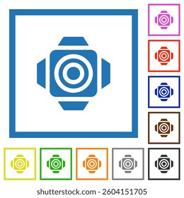 Spotlight flat color icons in square frames on white background