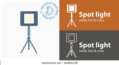 Spotlight flat icon. line icon