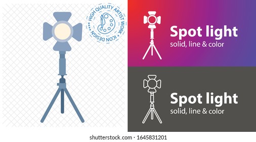 Spotlight flat icon. line icon