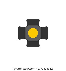 Spotlight flat, lighting icon, vector illustration isolated on white background