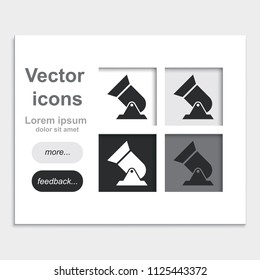 Spotlight flat placed on web page template vector icon.