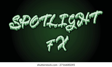 Spotlight FX goteo de texto verde con efecto de brillo oscuro Spotlight FX tipografía