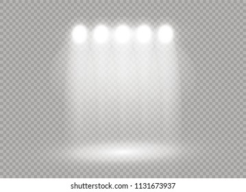 spotlight glowing lights effects isolated on transparent background.