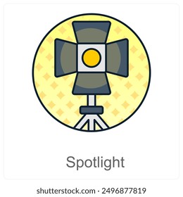 Spotlight and headlight icon concept