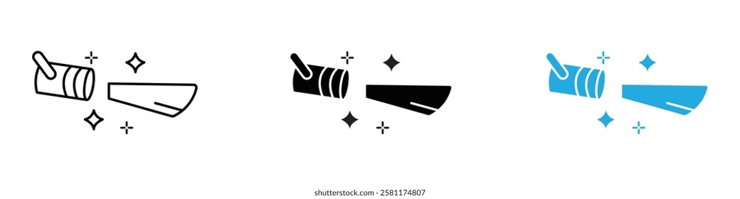 Spotlight icon black white vector outline