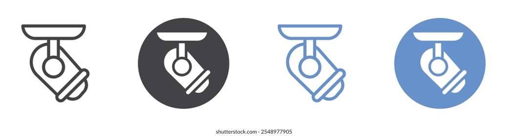 Spotlight icon flat line symbol set.
