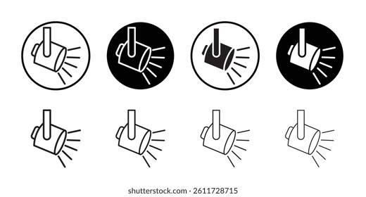 spotlight icon Flat simple outline set