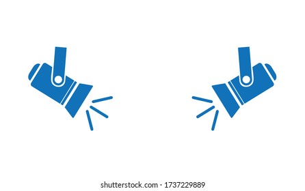 Spotlight icon in flat style. Lamp vector illustration on white isolated background. Flashlight business concept.