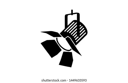 Spotlight icon. Focus and illumination usage. Vector illustration