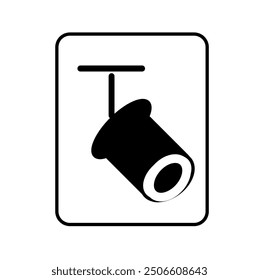 Icono de Spotlight. Proyector de luz para señales de escenario. Símbolo de foco en el teatro. Símbolos de Spotlight. Arte vectorial sobre fondo blanco y negro. Eps 10.