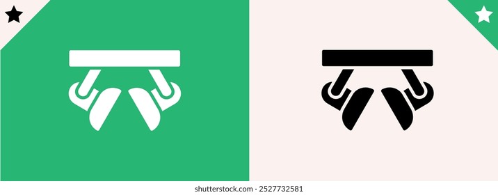Icono de Spotlight. Proyector de luz para señales de escenario. Luz de búsqueda en el símbolo del teatro. Símbolos de luz de búsqueda. Rayo de reflector para iconos de estudio. Color negro. Vector signo aislado.
