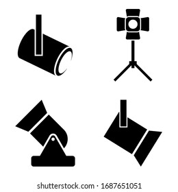 Spotlight icon, logo isolated on white embankment