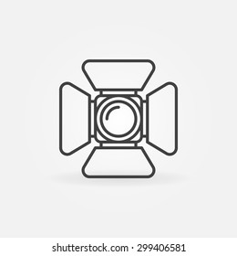 Spotlight icon or logo - vector symbol in thin line style