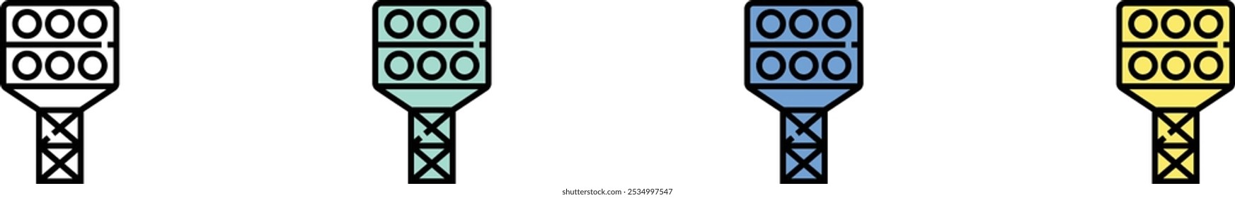 spotlight icon. Outline, Green, Blue and Yellow Style Design Isolated On White Background