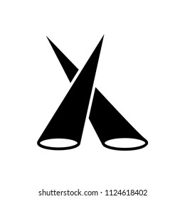 Spotlight icon, projector light symbol. Simple illustration for web or mobile app, flat vector