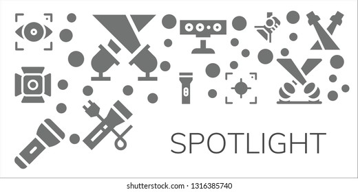 spotlight icon set. 11 filled spotlight icons.  Simple modern icons about  - Focus, Spotlight, Flashlight