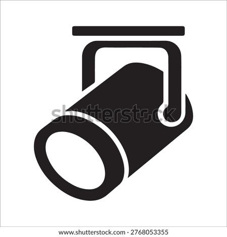 Spotlight icon silhouette, stage light or projector vector illustration isolated on white background
