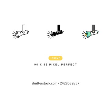 Spotlight Icon. Stage Light Spot Pictogram Graphic Illustration. Isolated Simple Line Icon For Infographic, App and Web Button.