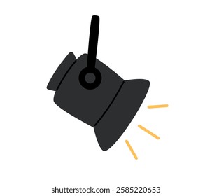 Spotlight icon. Stage light symbol. Event, concert, performance, theater. Theatre Day stickers. Flat Vector illustration isolated on white background