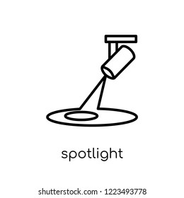 Spotlight icon. Trendy modern flat linear vector Spotlight icon on white background from thin line Cinema collection, editable outline stroke vector illustration