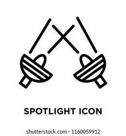 Spotlight icon vector isolated on white background, Spotlight transparent sign , line and outline elements in linear style