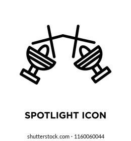 Spotlight icon vector isolated on white background, Spotlight transparent sign , line and outline elements in linear style