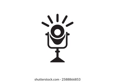 spotlight icon vector silhouette isolated in white background