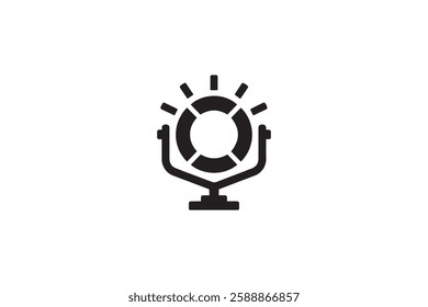 spotlight icon vector silhouette isolated in white background
