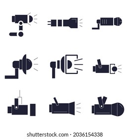 spotlight icons set. spotlight pack symbol vector elements for infographic web